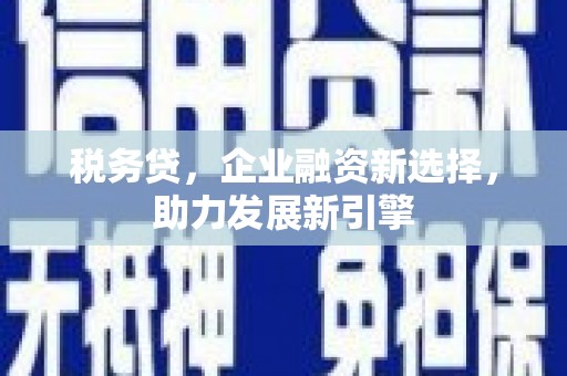 太仓税务贷，企业融资新选择，助力发展新引擎