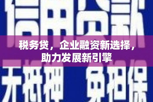 太仓税务贷，企业融资新选择，助力发展新引擎