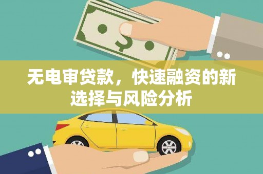 太仓无电审贷款，快速融资的新选择与风险分析
