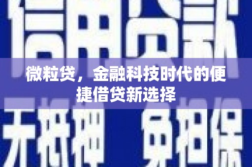 太仓微粒贷，金融科技时代的便捷借贷新选择